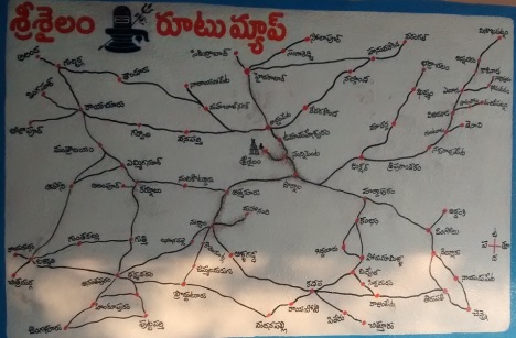 1. Srisailam location, map at APSRTC bus-stand, Srisailam